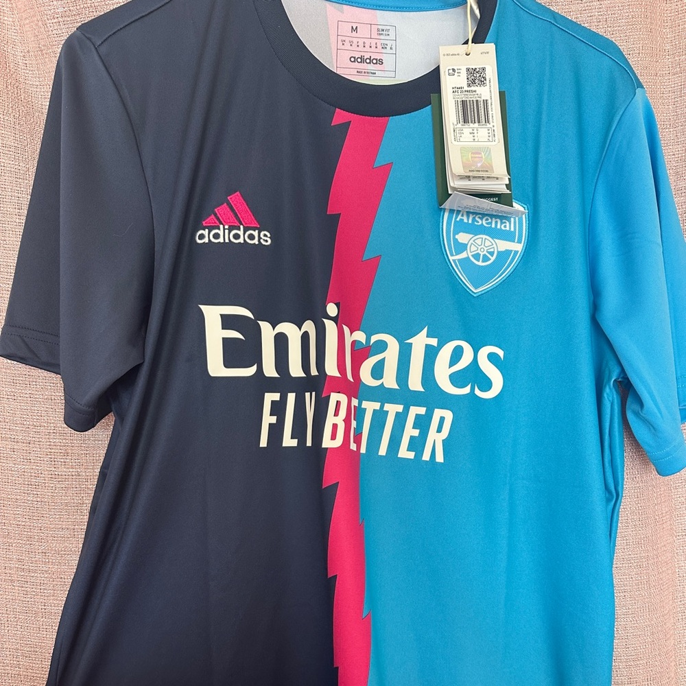 adidas 22/23 Arsenal Men's Home Jersey - Blue/Pink, m